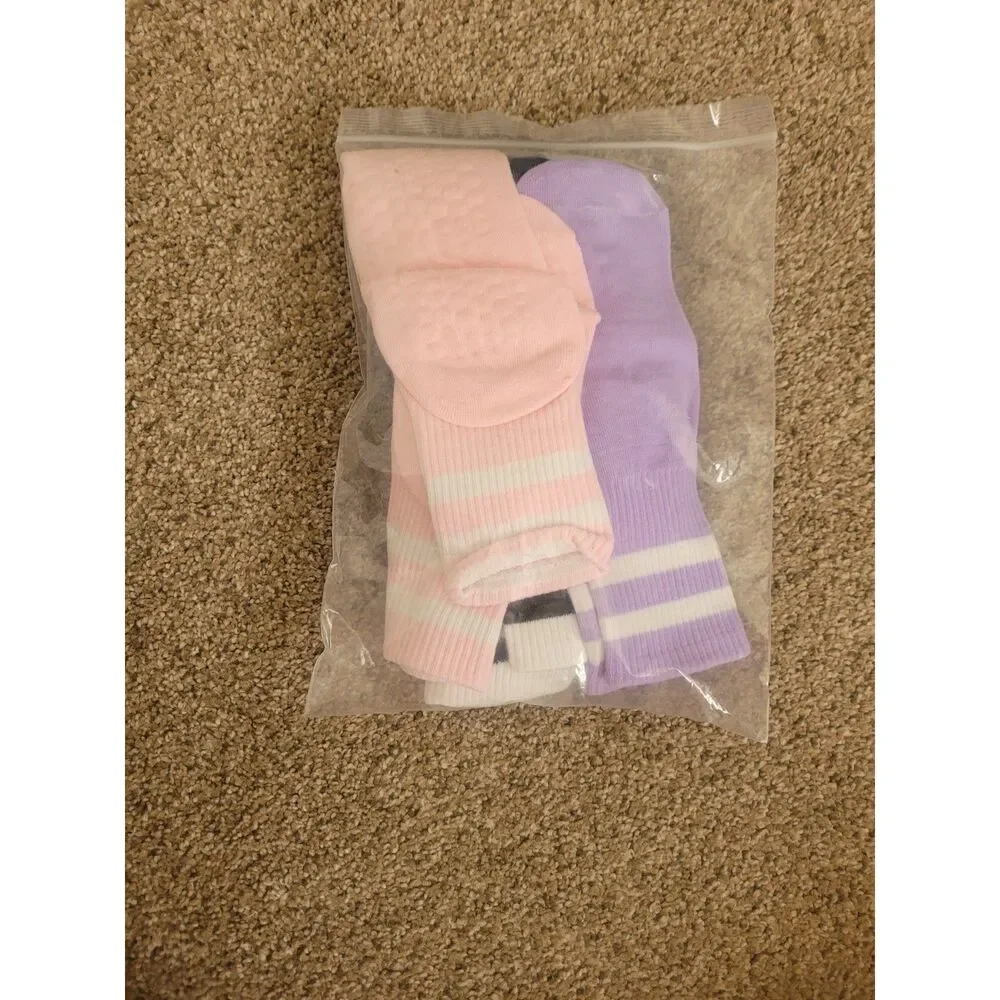 6 Pairs Women's Non Slip Grip Crew Socks Yoga Pilates Hospital Slipper Socks New